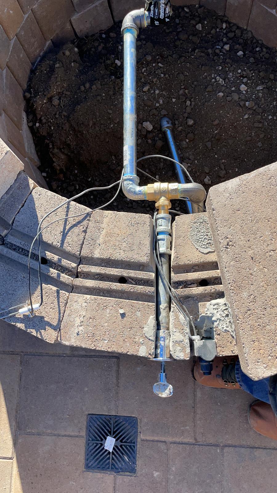 Blue Sky Plumbing outdoor fire pit gas line installation